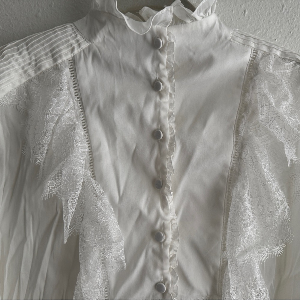 ZARA CONTRAST YOKE BLOUSE WITH DECORATIVE FRONT - LIMITED EDITION SZ S 2674/602 - Picture 7 of 11